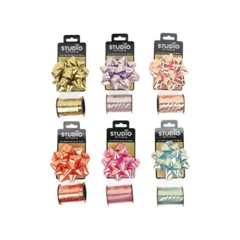Stripe Bow & Ribbon Set