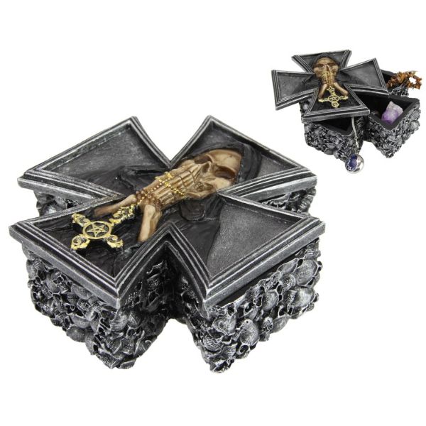 Gothic Skull Trinket Box - 14cm