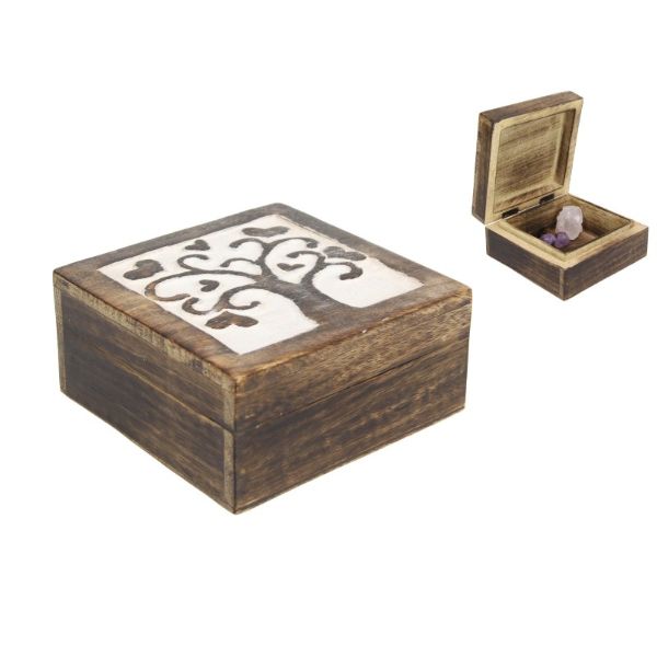 Tree and Heart Design Box - 13cm x 13cm