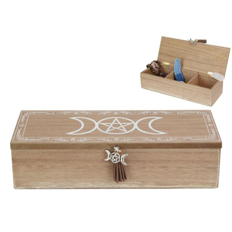 3 Slot Wiccan MDF Storage Box - 24cm x 9cm