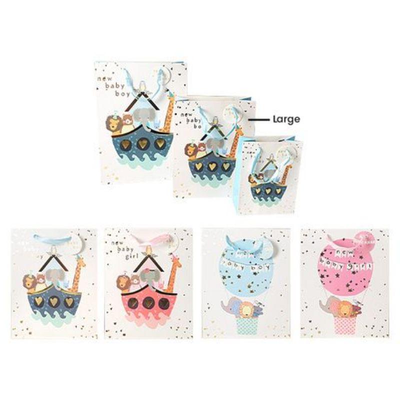 Hot Balloon Baby Large Gift Bag - 26cm x 32cm x 12cm