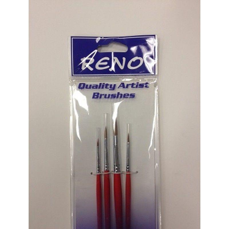 4 Piece Sable Round Brush Set