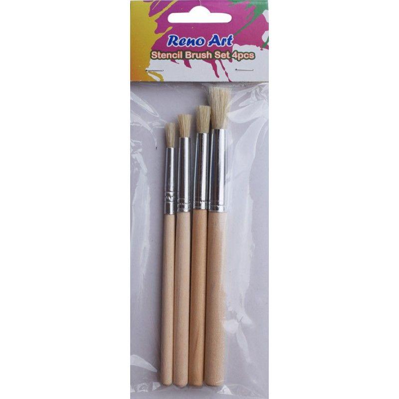 4 Piece Stencil Brush Set