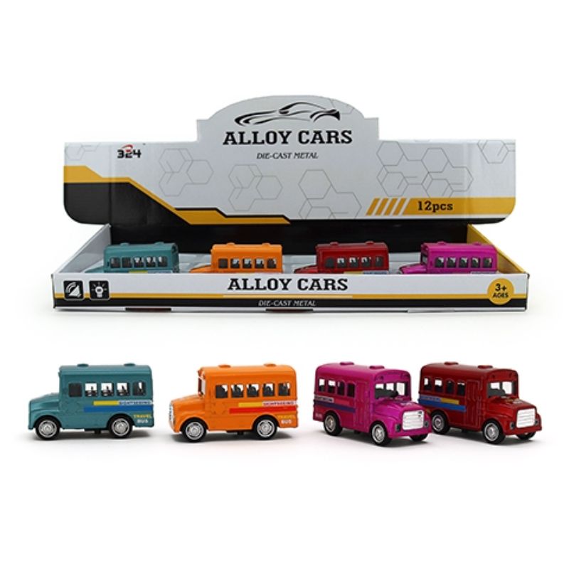 Die Cast Pullback Bus Toy - 8.4cm