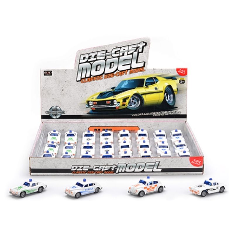 Die Cast Pullback Mini Police Car Toy - 7.5cm