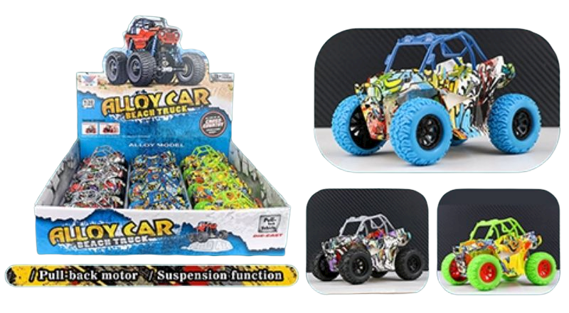 Die Cast Pullback Big Coloured Wheel Off Roader Car Toy