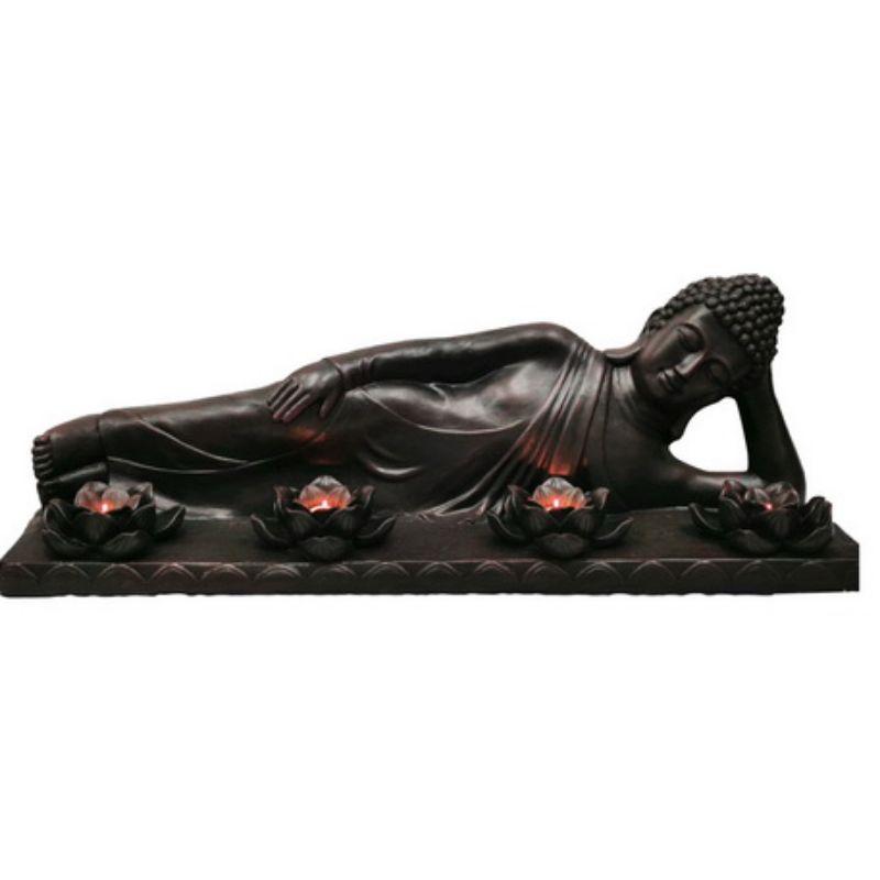 Lying Rulai Buddha with Lotus Flower Tealight - 120cm