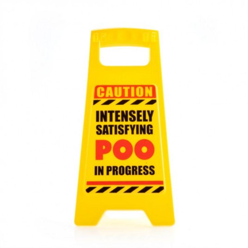 Poo In Progress Desk Warning Sign - 12cm x 1.5cm x 25cm