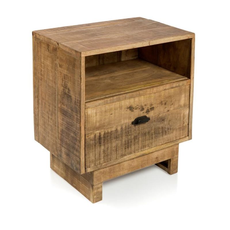 Natural Rustic Mango Wood Side Drawer - 61cm x 38cm x 56cm
