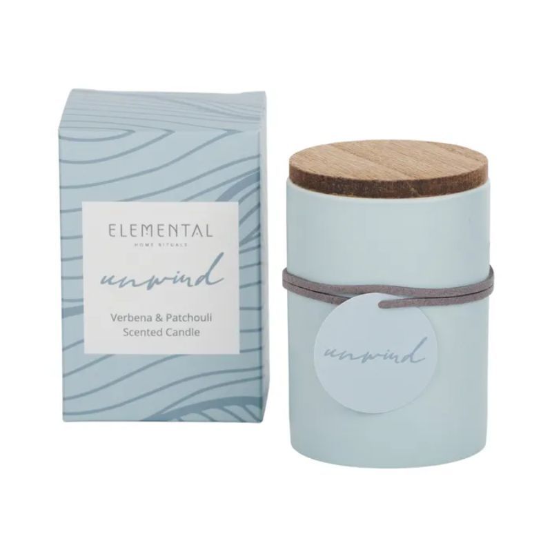 Elemental Unwind Ceramic 5% Scent Candle - 6.5cm x 9cm