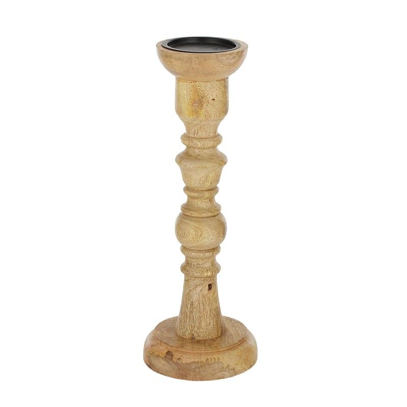 Natural Kiele Wood Candle Holder - 14cm x 38cm