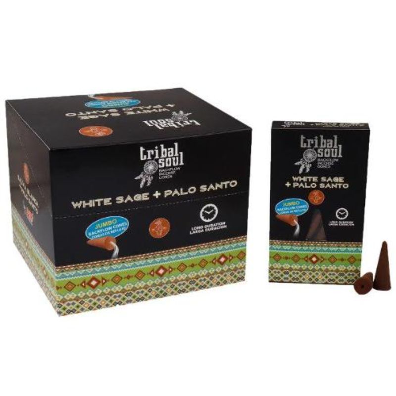 Tribal Soul White Sage & Palo Santo Jumbo Backflow Incense Cones