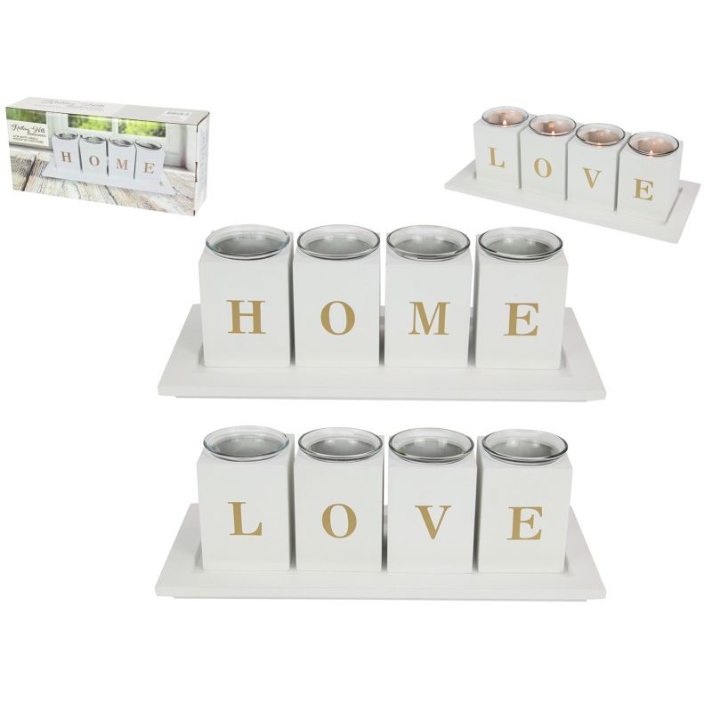 White Candle Holder Set - 32cm