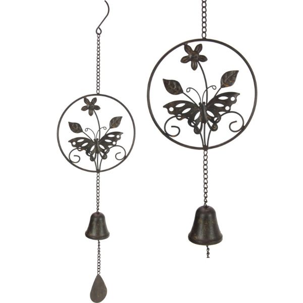 Cast Iron Butterfly in Ring with Bell - 71cm