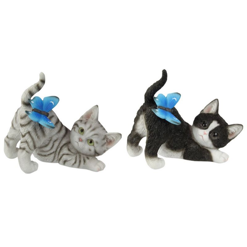 Cat with Blue Butterfly on Back - 18cm