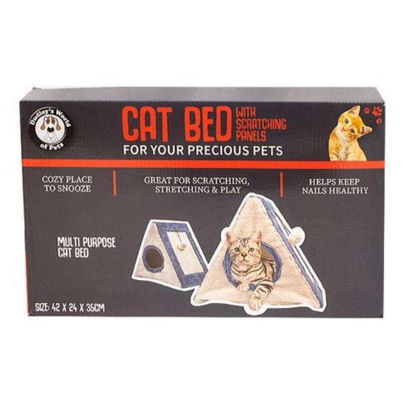 Cat Bed & Scratching Panels - 42cm x 24cm x 35cm