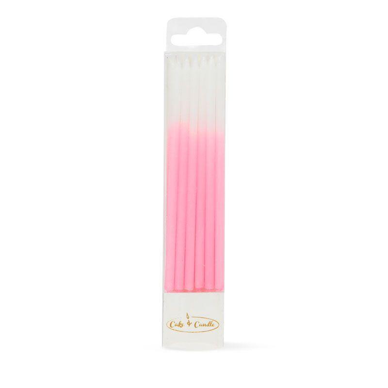 12 Pack Ombre Pink Cake Candles - The Base Warehouse