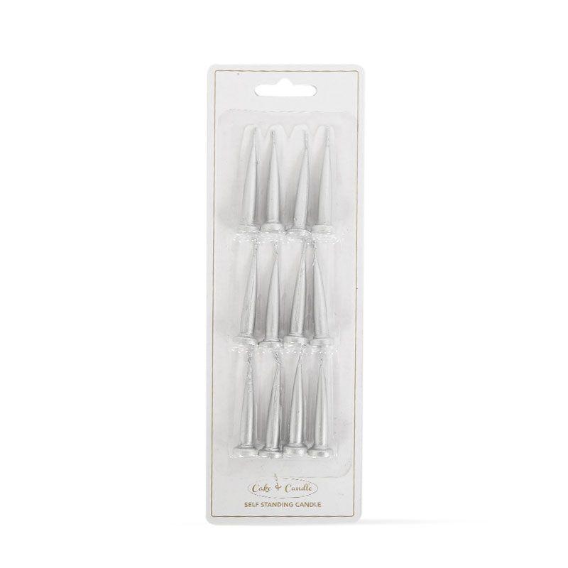 12 Pack Silver Bullet Candles - 4.5cm