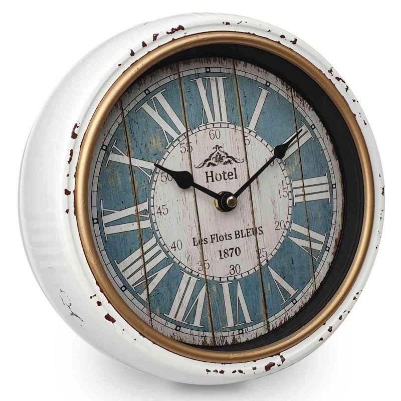 Classic Round Metal Clock - 24cm x 24cm x 7cm