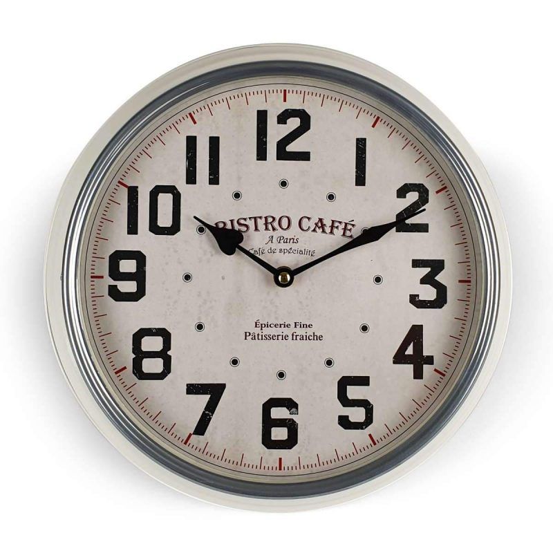 White Classic Metal Wall Clock - 31cm x 31cm x 6.5cm