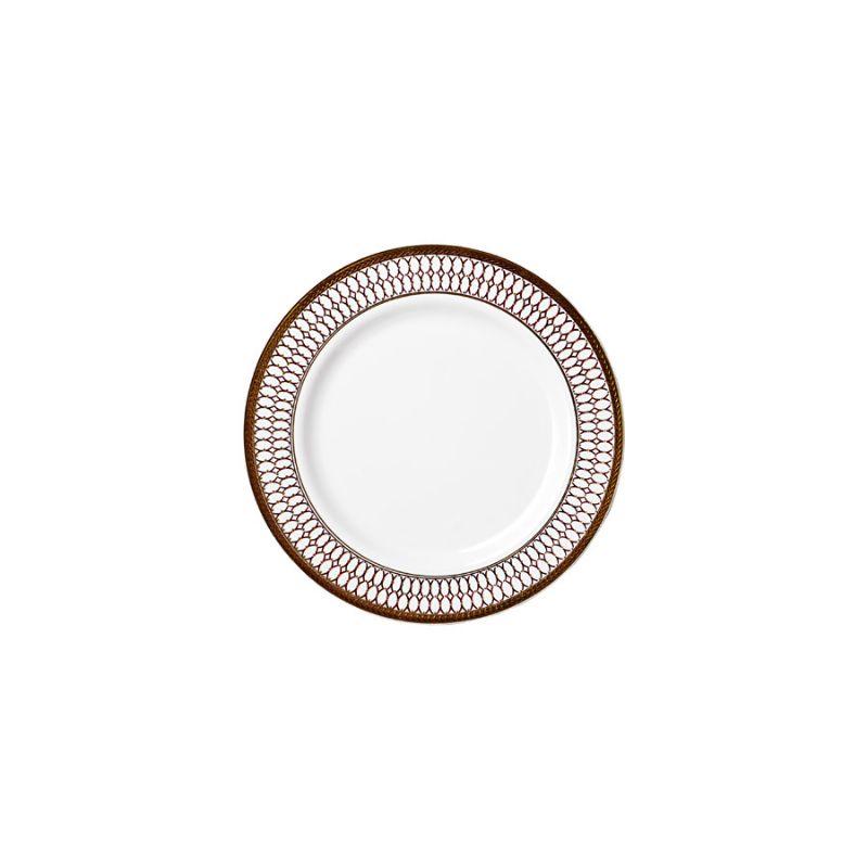 6 Pack Heavy Duty Lunch Plate with Gold Red Trim - 19cm