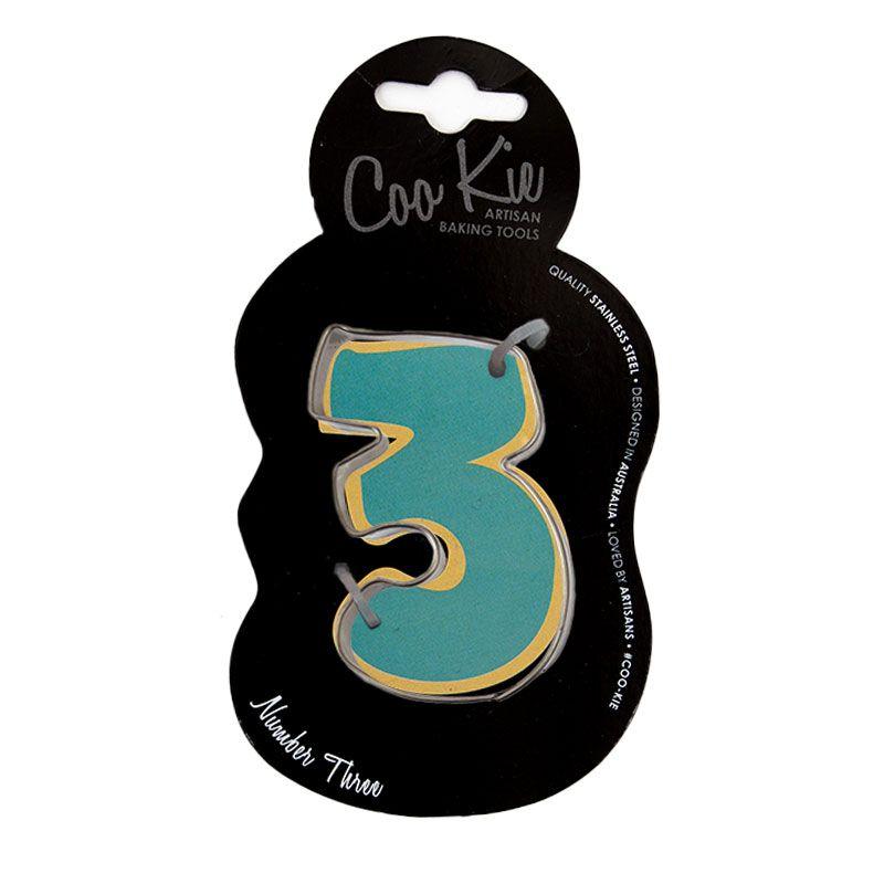 Coo Kie NUMBER 3 Cookie Cutter - 72mm L x 15mm D