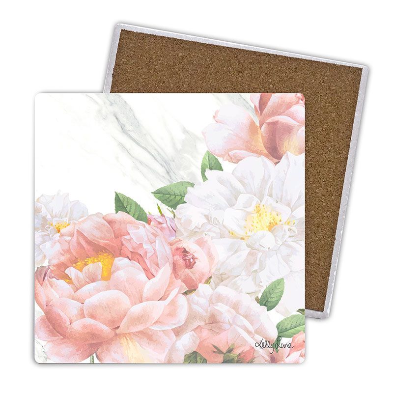 4 Pack Pretty in Pink Ceramic Coasters - 10cm x 10cm
