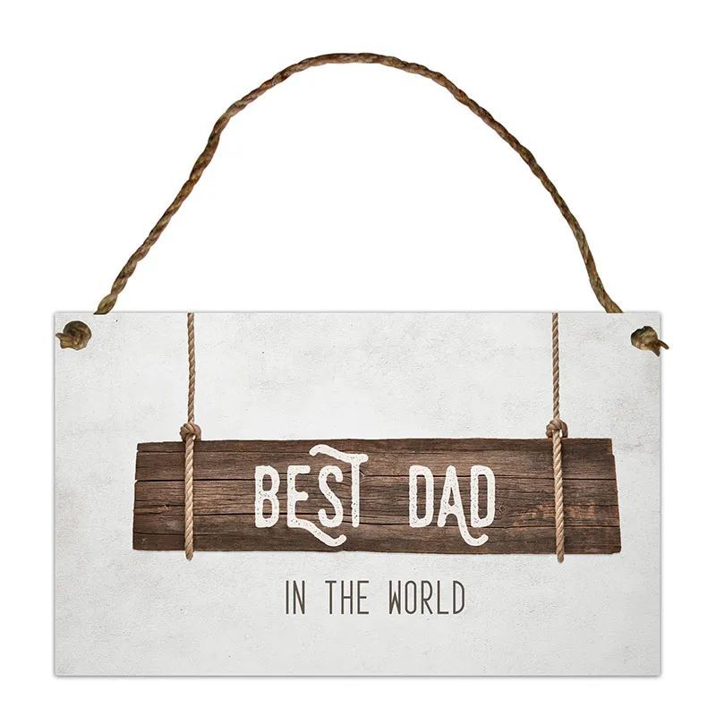 Best Dad In The World Hanging Tin Sign - 18cm x 30cm