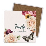Load image into Gallery viewer, 4 Pack Rose Ceramic Family Coaster Gift Box - 10cm
