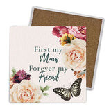 Load image into Gallery viewer, 4 Pack Rose Ceramic Mum Coaster Gift Box - 10cm x 10cm