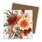 Load image into Gallery viewer, 4 Pack Cinnamon Ceramic Florals Coaster Gift Box - 10cm x 10cm