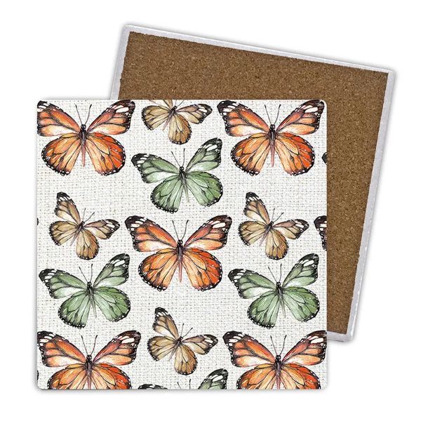 4 Pack Cinnamon Ceramic Coaster Gift Box - 10cm x 10cm