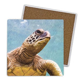 Load image into Gallery viewer, 4 Pack Ceramic Elliot Turtle Coaster - 10cm x 10cm