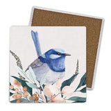 Load image into Gallery viewer, 4 Pack Wren Ceramic Fairy Bird Coaster Gift Box - 10cm x 10cm