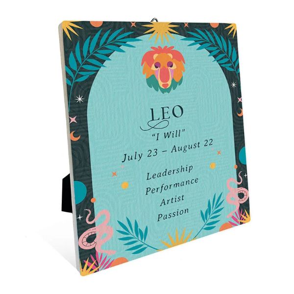 Ceramic Zodiac Leo Sentiment Plaque - 12cm x 14cm