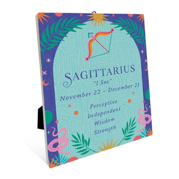 Ceramic Zodiac Sagittarius Sentiment Plaque - 12cm x 14cm