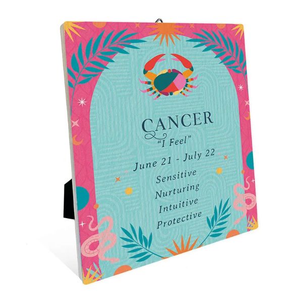 Ceramic Zodiac Cancer Sentiment plaque - 12cm x 14cm