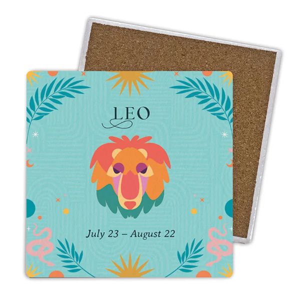 4 Pack Ceramic Zodiac Leo Coaster Gift Box