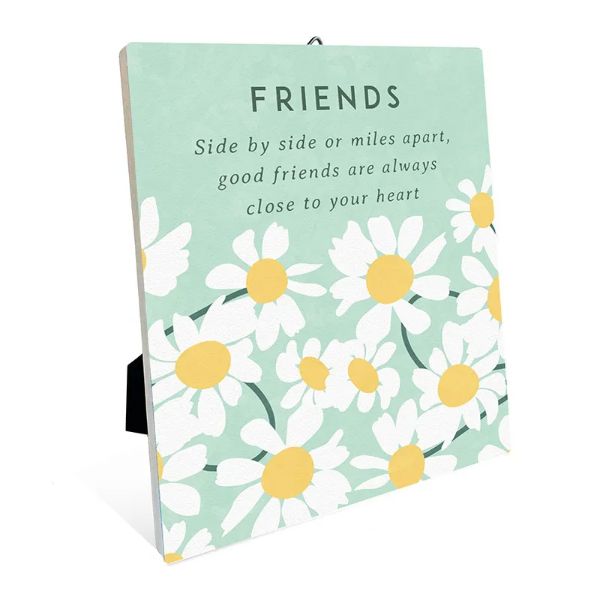 Flower Market Ceramic Friends Sentiment Plaque - 12cm x 14cm