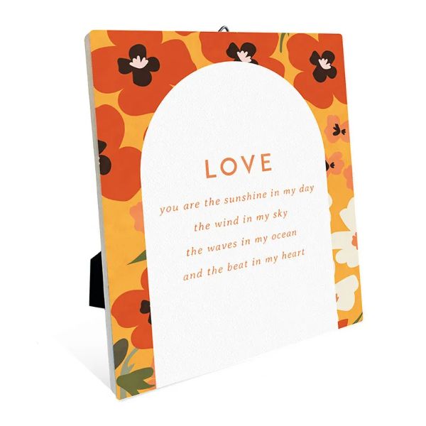 Flower Market Ceramic Love Sentiment Plaque - 12cm x 14cm