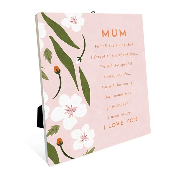 Flower Market Ceramic Mum Sentiment Plaque - 12cm x 14cm