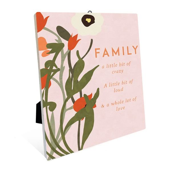 Flower Market Ceramic Family Sentiment Plaque - 12cm x 14cm