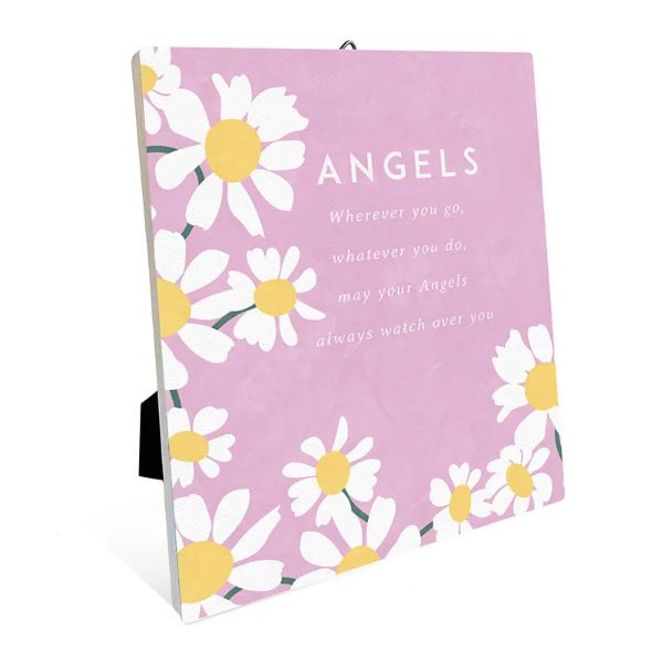 Flower Market Ceramic Angels Sentiment Plaque - 12cm x 14cm