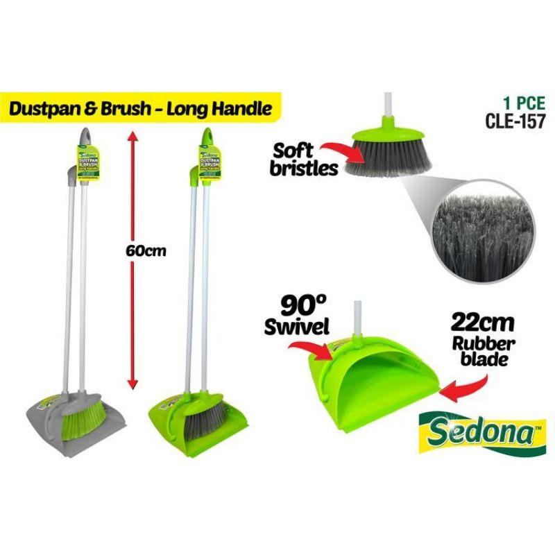 Deluxe Long Handle Dust Pan & Broom - 92cm