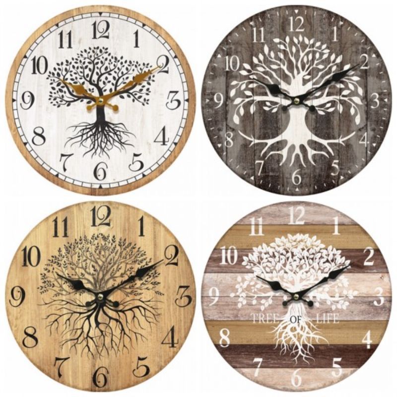 Tree Of LIfe MDF Wall Clock - 34cm