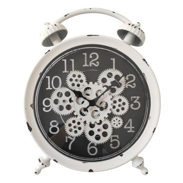 White Antique Clock 40cm The Base Warehouse