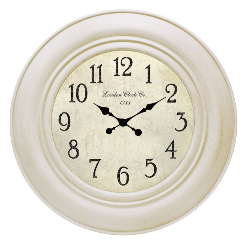 White Wall Clock with Antique Victorian Style - 75cm