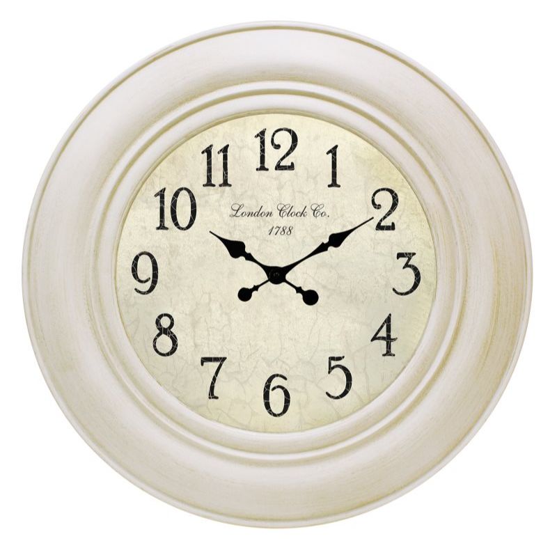 White Wall Clock with Antique Victorian Style - 75cm