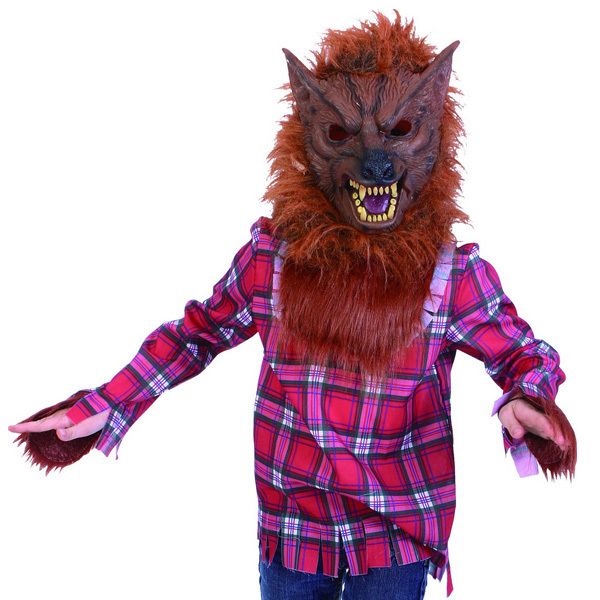 Adults Wolf Man Mask & Shirt - M