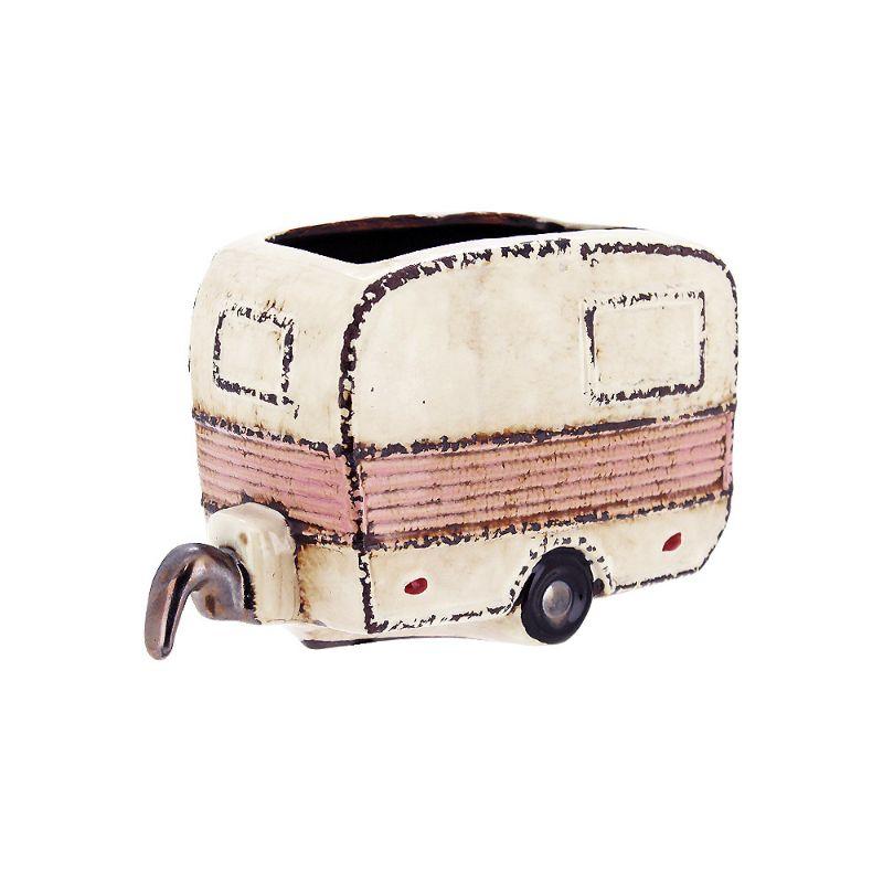 Pink Caravan Planter - 21cm x 9.5cm x 13cm